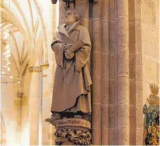  ?? FOTO: ALEXANDER KAYA ?? Ein Abbild Martin Luthers im Ulmer Münster.