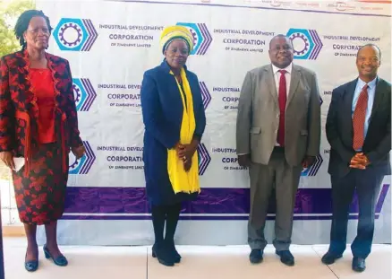  ??  ?? From left to right: Joyce Malaba, Industry and Commerce minister Dr Sekai Nzenza, ICDZ chair Cephas Msipa and ICDZ general manager Benjamin Kumalo.
