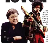  ?? Pictures: ITV / REX ?? unlikely fan: Jimi Hendrix and Coronation Street’s Ena Sharples