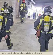  ?? // FCB ?? Un momento del simulacro de incendio