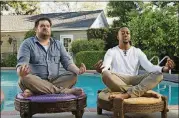  ?? CONTRIBUTE­D BY NEIL JACOBS/CBS ?? Bobby Moynihan, left, and Jaleel White in “Me, Myself & I,” premiering Sept. 25 on CBS.