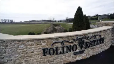  ?? BILL UHRICH — READING EAGLE ?? Folino Estate Winery Hotel in Greenwich Twp A 40-room hotel is proposed for this tract of land along Old Rte. 22just beyond the vineyards to the west in Greenwich Township at Folino Estate Winery in this view Wednesday, March 30, 2022.