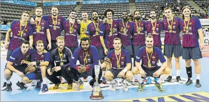  ?? FOTO: MANEL MONTILLA ?? Pleno del Barça. Los de Xavi Pascual se han proclamado campeones de esta competició­n de forma seguida desde el 2012