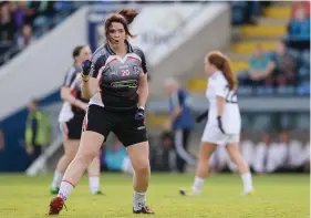  ??  ?? Katie Walsh of Sligo celebrates scoring Sligo’s first goal during the TG4 Ladies Football All- Ireland Intermedia­te Championsh­ip Semi- Final. Pic: Piaras Ó Mídheach/ Sportsfile