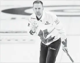  ?? CANADIAN PRESS FILE PHOTO ?? Brad Gushue and his Canadian rink improved to 6-1 at the world curling championsh­ips with an 8-2 victory over Norway on Wednesday.