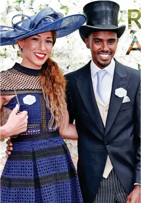  ?? ?? Settled: Mo Farah with his wife Tania. They have four children