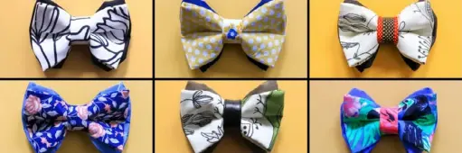  ?? Courtesy of Knotzland ?? Bow ties created from fabric scraps left over from face masks are part of the new Knotzland Hope Collection. They start at $85 each.