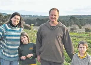  ??  ?? Lisa, Amber, David and Charlie Tatman’s 47.1 hectares, is situated between the volcanic hills of Mount Buninyong and Mount Warrenheip, 11km south east of Ballarat in Victoria.