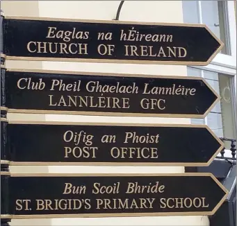  ??  ?? The new signs in Dunleer