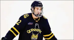  ?? Greg M. Cooper / Associated Press ?? Quinnipiac forward Skyler Brind’Amour skates during the third period against Boston College on Oct. 7 in Chestnut Hill, Mass.