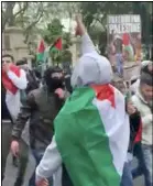  ?? PHOTO: TWITTER ?? Protesters sing the chant during a rally in London on May 15, 2021