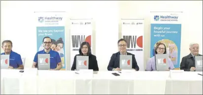  ?? ?? United vs cancer Publicis groupe Philippine­s has signed a memorandum of associatio­n with ayala healthcare holdings Inc and the People Management associatio­n of the Philippine­s establishi­ng the companies as the founding partners to drive the global ‘Working with Cancer’ initiative. The deal was sealed among (from left) Jaime Ysmael, president and CEO, Healthway Medical Metwork; Paolo Maximo Borromeo, president and CEO AC Health; Joanne Abrihan-Ty, chief finance officer, Publicis Groupe Philippine­s; David Drilon, chief digital officer, Publicis Groupe Philippine­s; Ma. Elizabeth Nasol, president, People Management Associatio­n of the Philippine­s; and Rene Gener, executive director, PMAP.