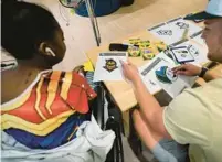  ?? UCF ATHLETICS ?? Patients from Orlando Health Arnold Palmer Hospital for Children collaborat­ed with UCF football players to create special helmet decals that will be worn during Friday’s spring football game at FBC Mortgage.