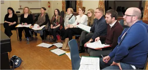  ??  ?? Wexford Light Opera members rehearsing for ‘9 To 5 The Musical’. Their annual fundraisin­g fashion show takes place on Thursday.