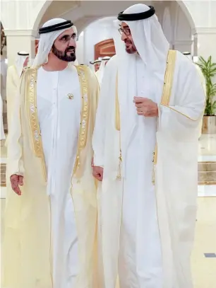  ?? File photo ?? Sheikh Mohammed and Sheikh Mohamed — the two inspiring UAE leaders. —