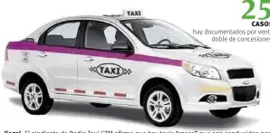  ??  ?? Ilegal. El sindicato de Radio Taxi CTM afirma que hay taxis “rosas” que son conducidos por varones.