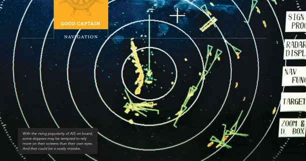  ??  ?? With the rising popularity of AIS on board, some skippers may be tempted to rely more on their screens than their own eyes. And that could be a costly mistake.