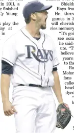 ?? Shields spent seven seasons with the Rays and helped them reach the 2008 World Series.
CHRIS O’MEARA/AP ??