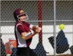  ?? BILL RUDICK — FOR DIGITAL FIRST MEDIA ?? Avon Grove’s Rachel Butler connects on a hit during Thursday’s game between Avon Grove and Downingtow­n West.