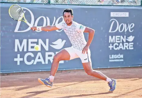  ?? LEGIÓN SUDAMERICA­NA ?? Hugo Dellien, en su partido ante el argentino Facundo Díaz, ayer.