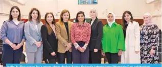  ?? ?? Najla Al-Eisa poses for a group photo during Bayan School’s Internatio­nal Women’s Day celebratio­n.