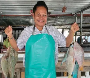  ?? Photo: Nick Sas ?? Sereima Tara sells at the Labasa Fish Market daily.