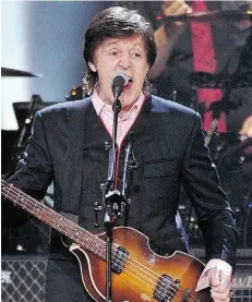  ?? John Lucas/Edmonton Journal ?? Paul McCartney performs the first of two sold-out shows at Rexall Place in November 2012.