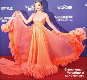  ?? ?? Glamorous: In Valentino at her premiere