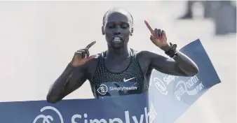  ??  ?? Vivian Cheruiyot wins the Elite Women’s race.