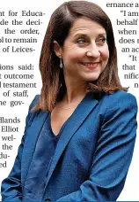  ?? ?? REQUEST: City MP Liz Kendall wrote to the Education Minister asking that the academy order was reconsider­ed