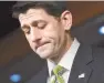  ?? UPI-Yonhap ?? House Speaker Paul Ryan announces that he will cancel the planned vote on the bill to repeal and replace the Affordable Care Act, during a press conference in the U.S. Capitol Building in Washington, D.C., Friday.