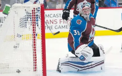  ?? David Zalubowski, The Associated Press ?? Avalanche goaltender Pavel Francouz gives up a goal by Tampa Bay Lightning left wing Alex Killorn during the second period Monday night.