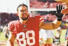  ?? Scott Strazzante / The Chronicle 2018 ?? Garrett Celek spent his entire eightseaso­n career with the 49ers and retired as the team’s secondlong­esttenured player.