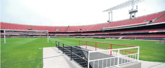  ?? JF DIORIO/ESTADÃO ?? Mudança. Times deixarão os vestiários e entrarão em campo por meio de um único túnel, que passará a ter nove metros de largura e sairá atrás do gol