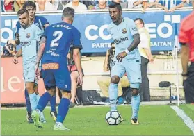  ?? FOTO: M. MONTILLA ?? Paulinho participó en tres acciones y salió satisfecho tras su primer partido culé