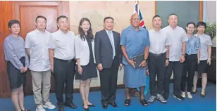  ?? Photo: SUPPLIED ?? Prime Minister, Sitiveni Rabuka, met the technical team from China led by Chinese Ambassador to Fiji, Zhou Jian, in his office recently.