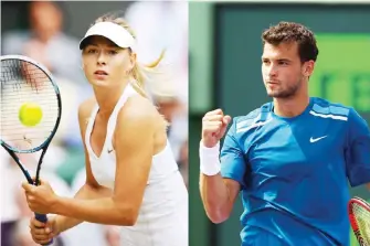  ??  ?? Maria Sharapova and ex-boyfriend Grigor Dimitrov (right).