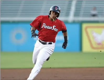  ?? File photo by Louriann Mardo-Zayat / lmzartwork­s.com ?? Rafael Devers didn’t spend much time in Pawtucket last summer because the Red Sox wanted the third baseman in Boston quickly. Devers has already played over 150 MLB games before he’s turned 22 years old.