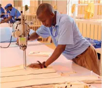  ?? ?? After completing a training programme at C&H, Rwandan interns can get the skills necessary for working in the textile industry