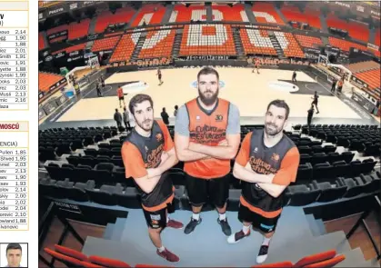  ??  ?? CALDERA TARONJA. Vives, que será baja por un esguince, Dubljevic y Rafa Martínez, en La Fonteta.