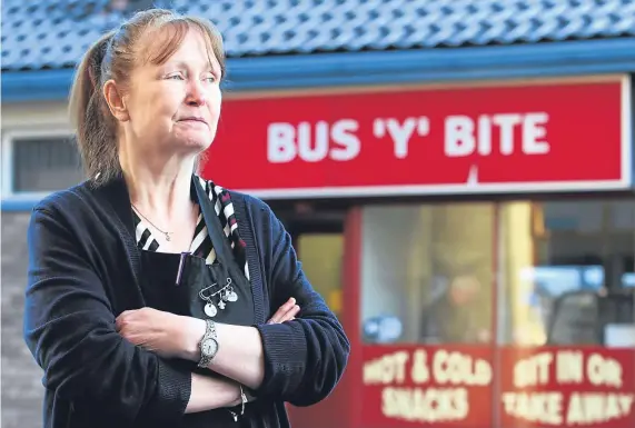  ?? Picture: Mhairi Edwards. ?? Mary Graham, who has run the Bus-Y-Bite cafe for 20 years, now faces an uncertain future.