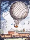  ??  ?? This image depicts the first air voyage/balloon flight in the U.S. in 1793 in Philadelph­ia.