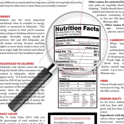  ??  ?? Organic food: There isn’t one standardis­ed labelling for organic food. “Manufactur­ers will punt that their food is organic but there isn’t a specific recommenda­tion on labelling that I know of,” Mabuza explains.