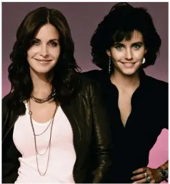  ??  ?? Court up: Courteney Cox and her character Monica Geller