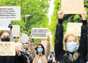  ?? PHOTO: GERRY MOONEY ?? Protest: Sophie McCarthy outside the US Embassy in Ballsbridg­e, Dublin.