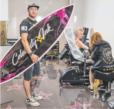  ?? Picture: JERAD WILLIAMS ?? Celebrity Ink tattoo studios CEO Mitch Costello at the company’s new Surfers Paradise store.