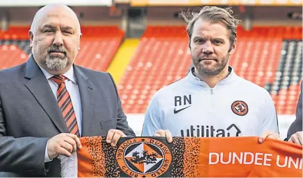  ?? Picture: Mhairi Edwards. ?? Tony Asghar and Robbie Neilson have player targets ahead of the new season.