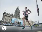  ??  ?? 5. Alistair Brownlee passes Leeds Town Hall on his way to winning the Leeds Triathlon.
June 2016.