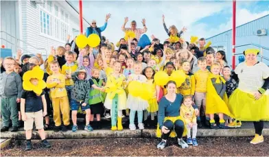  ?? Photo / Supplied ?? Te Awamutu Primary School celebratin­g Daffodil Day 2022.