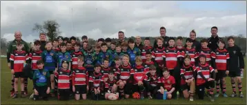  ??  ?? Wicklow RFC players with their Seapoint counterpar­ts.